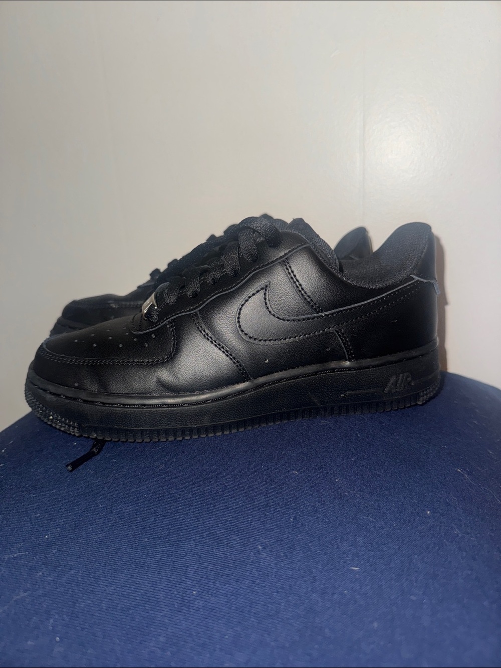 Nike All-Black Leather Low-Top Sneakers